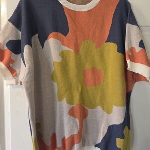 SHEIN Multicolor Floral Crew Neck Sweater